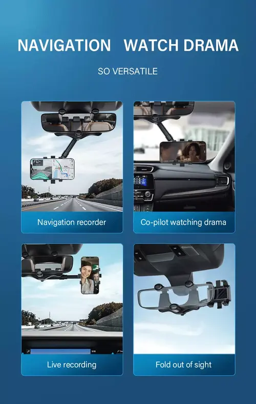 Car rearview mirror phone holder