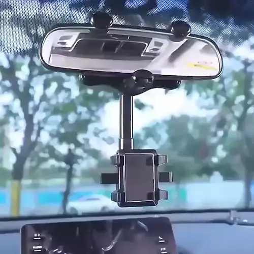 Car rearview mirror phone holder