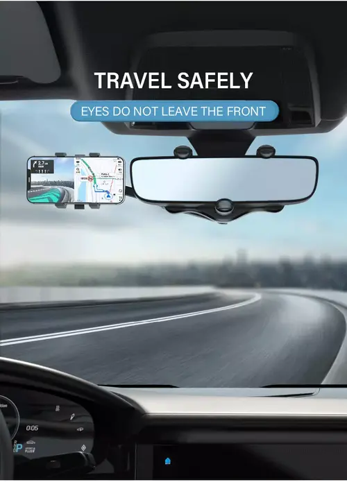 Car rearview mirror phone holder