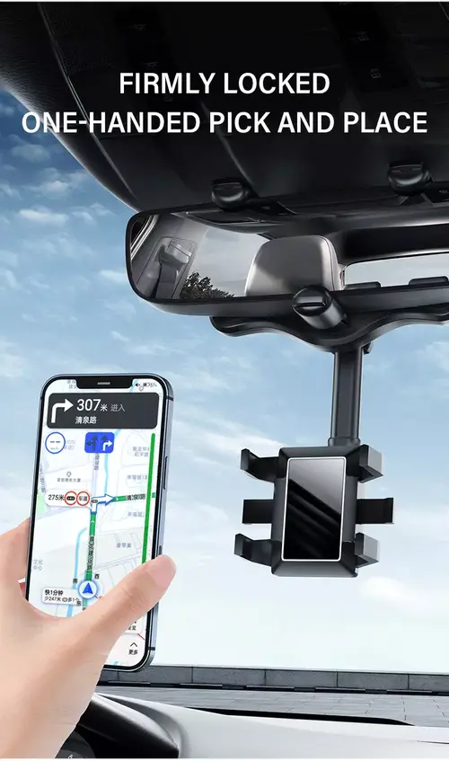 Car rearview mirror phone holder