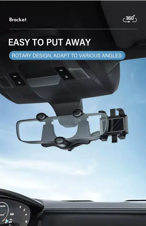 Car rearview mirror phone holder