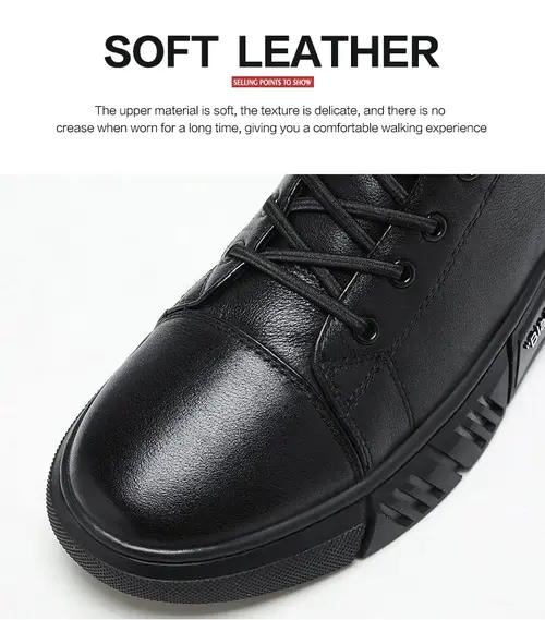 Men’s black leather boots