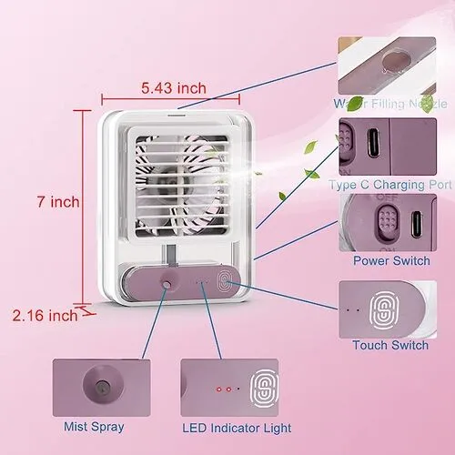 Portable desktop spray fan