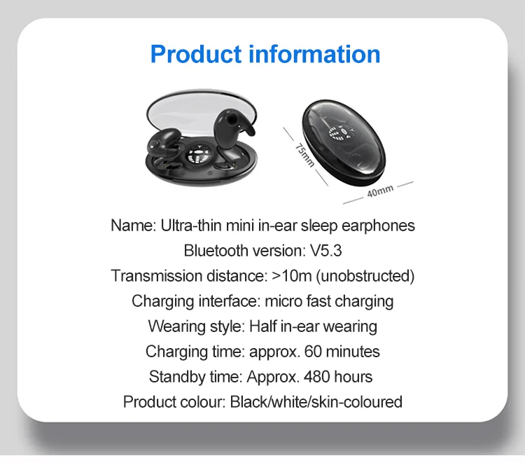 Ultra-thin mini in-ear sleep earphones