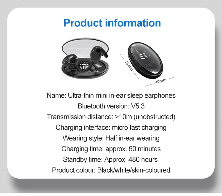 Ultra-thin mini in-ear sleep earphones TK