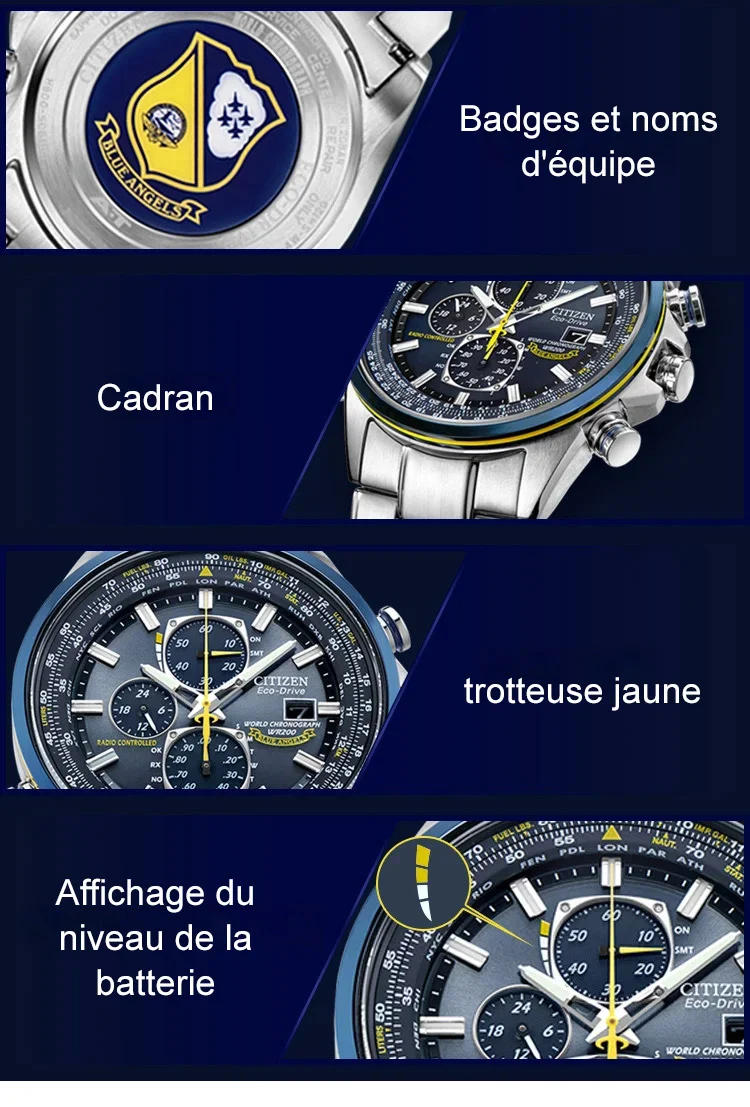 Montre de pilote de la série Blue Angle